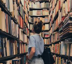 girl in library